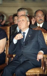 Intervento del Presidente della Repubblica alla commemorazione dell'Avv. Giorgio Ambrosoli, nel ventesimo anniversario dell'uccisione, Roma, Palazzo di Giustizia