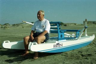 IL Presidente Ciampi sul pattino "Rimini" a Castelporziano
