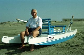 IL Presidente Ciampi sul pattino "Rimini" a Castelporziano