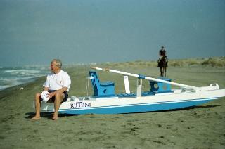 IL Presidente Ciampi sul pattino "Rimini" a Castelporziano
