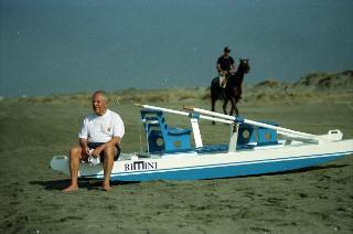 IL Presidente Ciampi sul pattino "Rimini" a Castelporziano