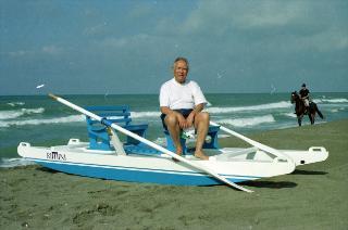 IL Presidente Ciampi sul pattino "Rimini" a Castelporziano