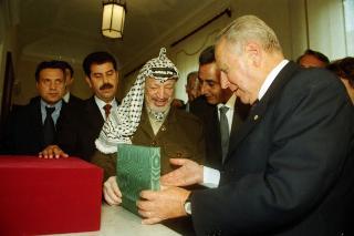 Incontro del Presidente della Repubblica Ciampi con il Presidente dell'Autorità Nazionale Palestinese, S.E. il Signor Yasser Arafat