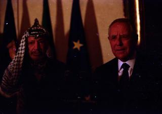 Incontro del Presidente della Repubblica Ciampi con il Presidente dell'Autorità Nazionale Palestinese, S.E. il Signor Yasser Arafat