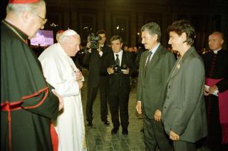 Intervento del Presidente della Repubblica alla cerimonia di Benedizione della facciata della Basilica di San Pietro in Vaticano presieduta da Sua Santità Giovanni Paolo II