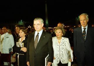 Intervento del Presidente della Repubblica alla cerimonia di Benedizione della facciata della Basilica di San Pietro in Vaticano presieduta da Sua Santità Giovanni Paolo II