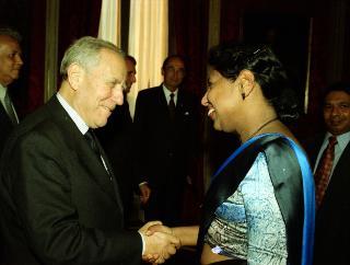 Incontro con S.E. il Signor Thelmut Harris Wilhelm Woutersz, nuovo Ambasciatore della Repubblica Democratica Socialista di Sri Lanka: presentazione delle Lettere Credenziali
