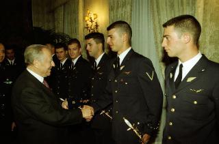 Incontro con una delegazione di Allievi Ufficiali dell'Accademia Aeronautica di Pozzuoli, in servizio di Guardia d'Onore al Palazzo del Quirinale