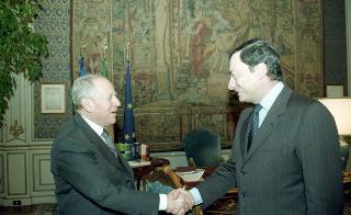 Incontro del Presidente della Repubblica Ciampi con il prof. Mario Draghi, Direttore Generale del Tesoro