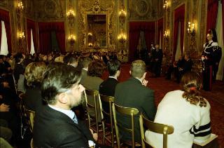 Il Presidente della Repubblica Ciampi incontra l'on. prof. Luigi Berlinguer, Ministro della Pubblica Istruzione, con gli studenti della Conferenza Nazionale dei presidenti della Consulta Nazionale degli studenti