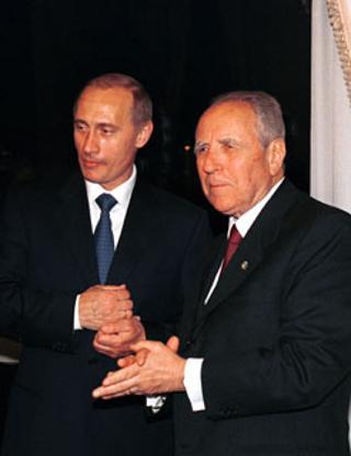 Il Presidente Ciampi e il Presidente della Federazione Russa Vladimir Putin al termine dell'incontro