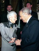 Accademia dei Lincei - Il Presidente Ciampi con il Premio Nobel Rita Levi Montalcini