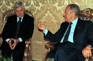 Il Presidente Ciampi durante i colloqui al Quirinale con il Presidente della Repubblica di Slovenia Milan Kucan