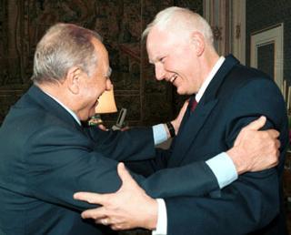 Il Presidente Ciampi con il Presidente della Banca Europea per gli Investimenti Phlippe Maystadt