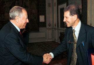 Il Presidente Ciampi con il Prof. Salvatore Settis, Direttore della Scuola Normale Superiore di Pisa