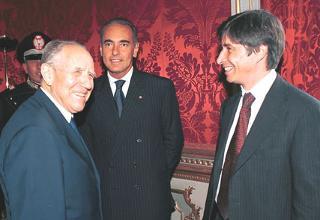 Il Presidente Ciampi con Enzo Ghigo e Vasco Errani rispettivamente Presidente e Vice Presidente della Conferenza dei Presidenti delle Regioni e delle Province Autonome
