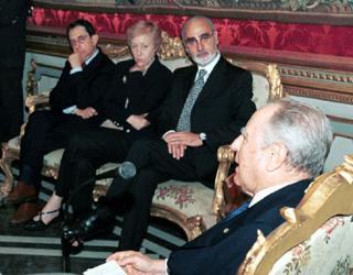 Il Presidente Ciampi durante l'incontro con il Presidente dell'Associazione Stampa Parlamentare Enzo Jacopino ed una delegazione del sodalizio