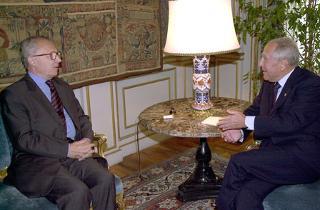Il Presidente Ciampi incontra Jacques Delors ex Presidente della Commissione Europea