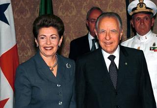 Il Presidente Ciampi e il Presidente della Repubblica di Panama Mireya Moscoso