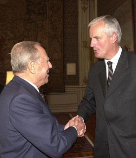 Il Presidente Ciampi con il Commissario Europeo per le Politiche Regionali Michel Barnier