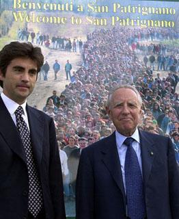 Il Presidente Ciampi al suo arrivo alla Comunità di San Patrignano accompagnato dal Dott. Andrea Muccioli