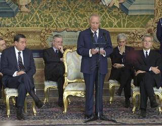 Il Presidente Ciampi rivolge il suo saluto ai Presidenti dei Parlamenti degli Stati membri dell'Unione Europea