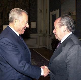 Il Presidente Ciampi accoglie il Presidente del Senato del Cile Signor Andres Zaldivar
