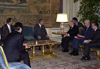 Il Presidente Ciampi durante i colloqui con il Presidente del Gruppo Editoriale Nikkei Takuhiko Tsuruta