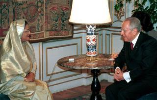 Il Presidente Ciampi durante i colloqui con il Primo Ministro del Bangladesh Sheikh Hasina