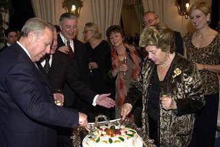 Il Presidente Ciampi, con la moglie Franca, festeggia il suo compleanno