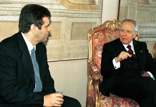 Il Presidente Ciampi durante i colloqui con il Presidente della Repubblica Federale di Jugoslavia Vojislav Kostunica