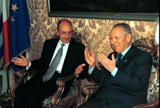 I due Presidenti della Repubblica Ciampi e Stephanopoulos durante i colloqui al Quirinale