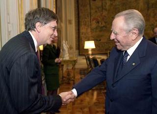 Il Presidente Ciampi con il Presidente della Microsoft Corporation Bill Gates