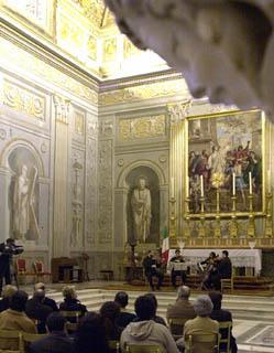 Un momento del concerto di musica da camera del Quartetto Ares, nella Cappella Paolina del Palazzo del Quirinale