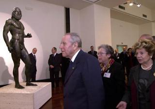 Il Presidente Ciampi con la moglie Franca durante la visita al Museo Nazionale