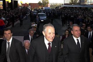 Il Presidente Ciampi al suo arrivo all'Università della Calabria