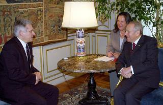Il Presidente Ciampi con il Primo Ministro della Repubblica di Polonia Jerzy Buzek durante i colloqui al Quirinale