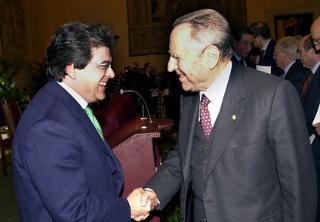 Il Presidente Ciampi con il Ministro dell'Interno Enzo Bianco alla presentazione del Rapporto sullo stato della sicurezza in Italia