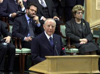 Il Presidente Ciampi durante il suo intervento al Parlamento Giordano