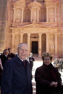 Il Presidente Ciampi con la moglie Franca visita la città di Petra