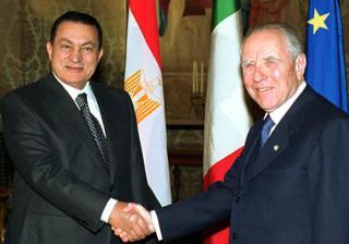 Il Presidente Ciampi con il Presidente della Repubblica Araba d'Egitto Hosny Mubarak