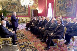 Il Presidente Ciampi rivolge il suo saluto ai componenti il nuovo Consiglio di Presidenza della Giustizia Amministrativa del Consiglio di Stato