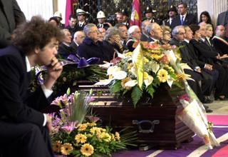 Un momento della cerimonia funebre in Santa Maria degli Angeli in memoria del Maestro Giuseppe Sinopoli, alla quale hanno assistito il Presidente Ciampi insieme alla più Alte Cariche dello Stato