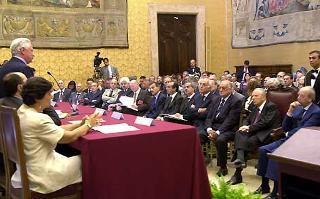 Un momento della presentazione della relazione annuale dell'Autorità per la Vigilanza sui Lavori Pubblici, nella Sala della Lupa a Palazzo Montecitorio