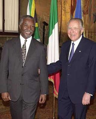 Il Presidente Ciampi accoglie al Quirinale il Presidente della Repubblica del Sud Africa Thabo Mbeki