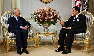 Il Presidente Ciampi a colloquio con il Presidente della Repubblica Tunisina Ben Alì a Palazzo Presidenziale