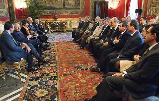 Il Presidente Ciampi durante l'incontro con una delegazione di componenti il Consiglio Regionale della Toscana, guidata dal Presidente Riccardo Nencini
