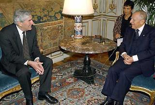 Il Presidente Ciampi a colloquio con Rudolpus Franciscus Marie Lubbers, Alto Commissario delle Nazioni Unite per i Rifugiati