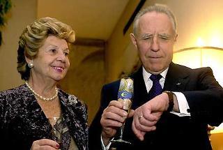 Il Presidente Ciampi con la moglie Franca in attesa dell'inizio del nuovo anno