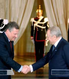 Il Presidente Ciampi con il Presidente della Repubblica di Polonia Aleksander Kwasniewski, al termine delle dichiarazioni alla stampa, dopo i colloqui con le rispettive Delegazioni